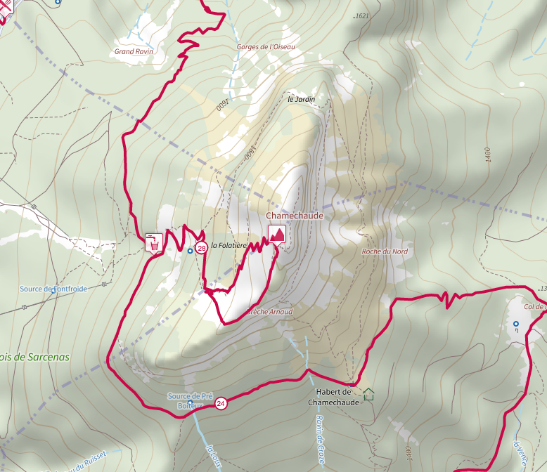 Une partie de la trace du parcours du Moyen et du Grand Duc