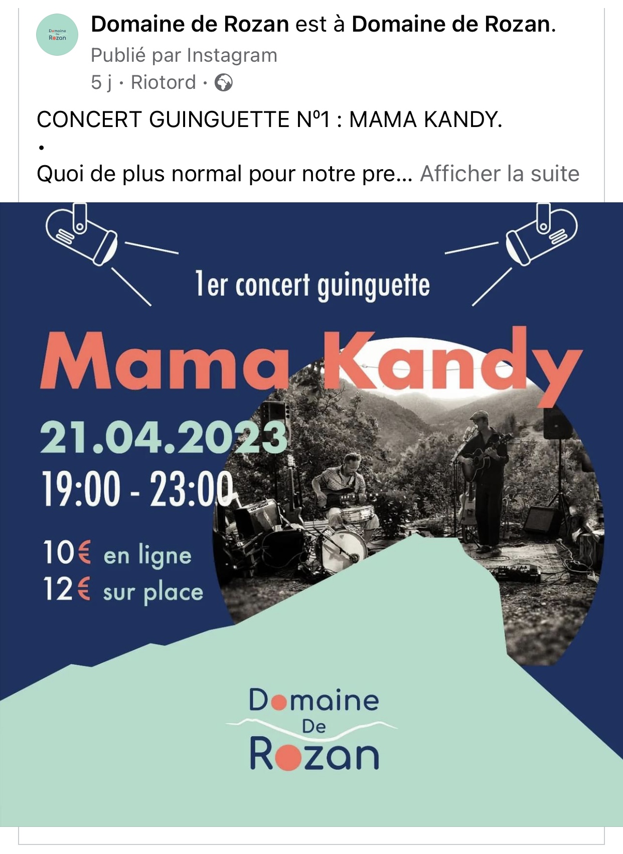 publication facebook évènement concert<br />
