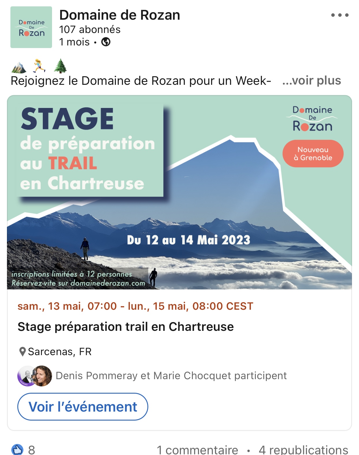 post évènement  linkedin stage trail 