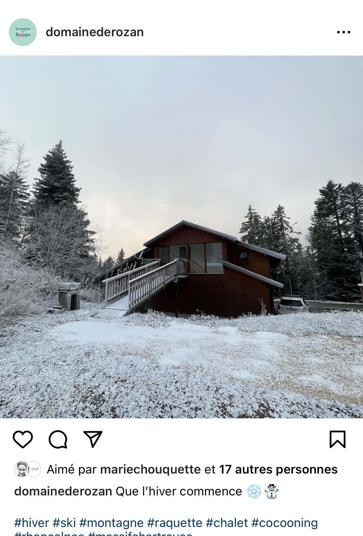 publication instagram photo chalet 