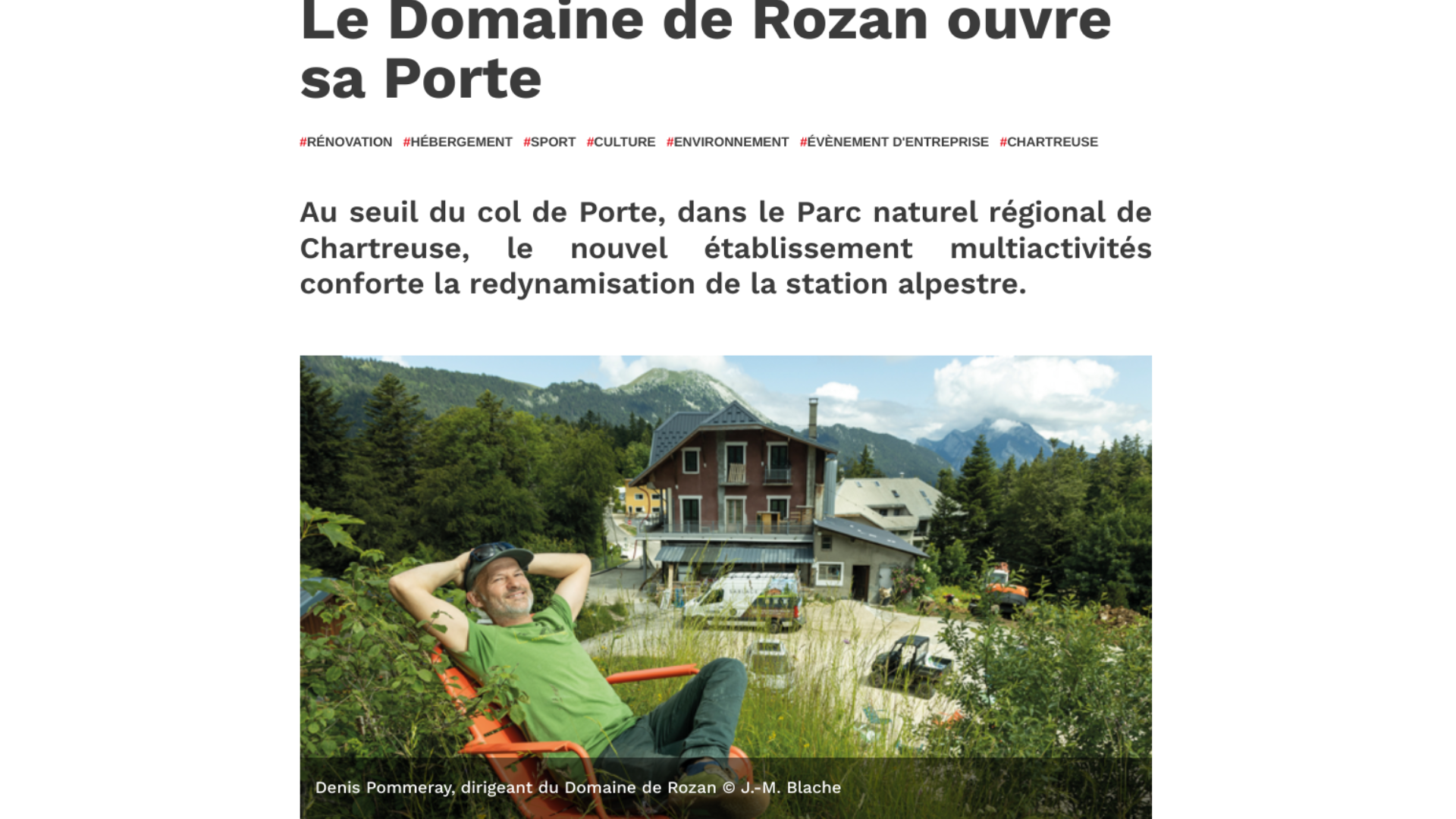 Article dans le magazine présences