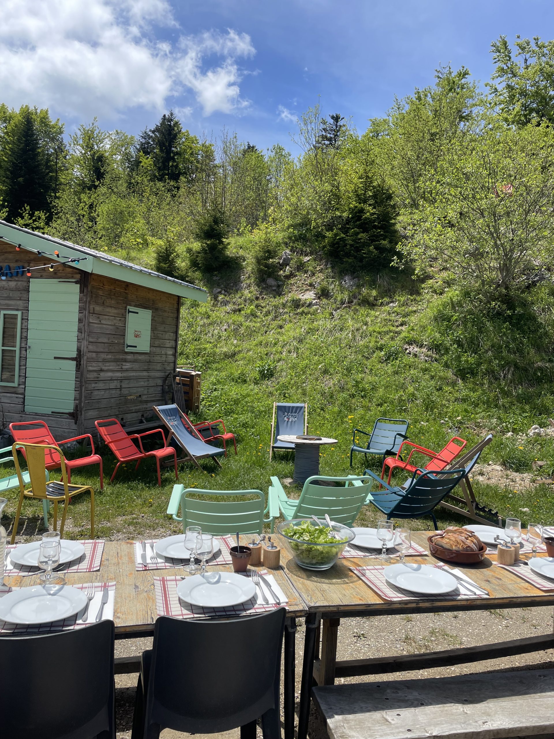 Repas de séminaire en extérieur