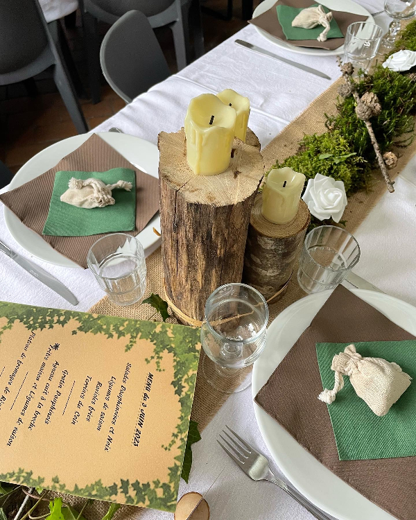 Table de mariage décorée 